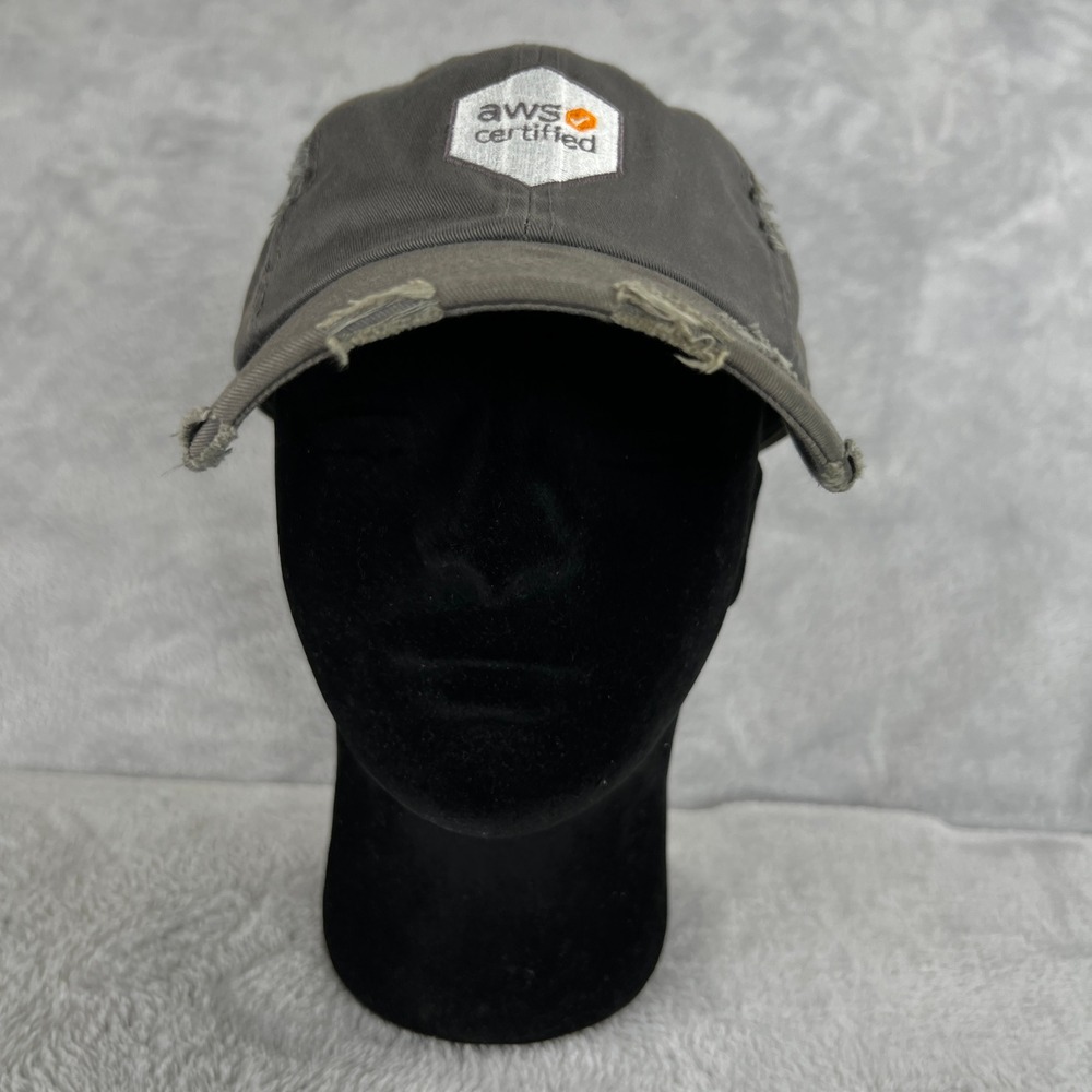 AWS Certified re:Invent 2018 Hat Gray Distressed Amazon Web Services Tech Cap